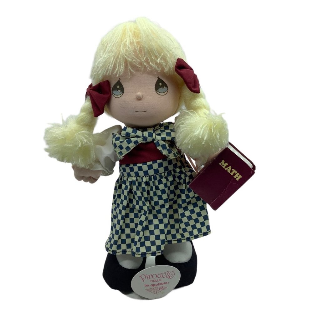Vtg 90s Precious Moments Doll September School Bells Ring Again Math Book Stand